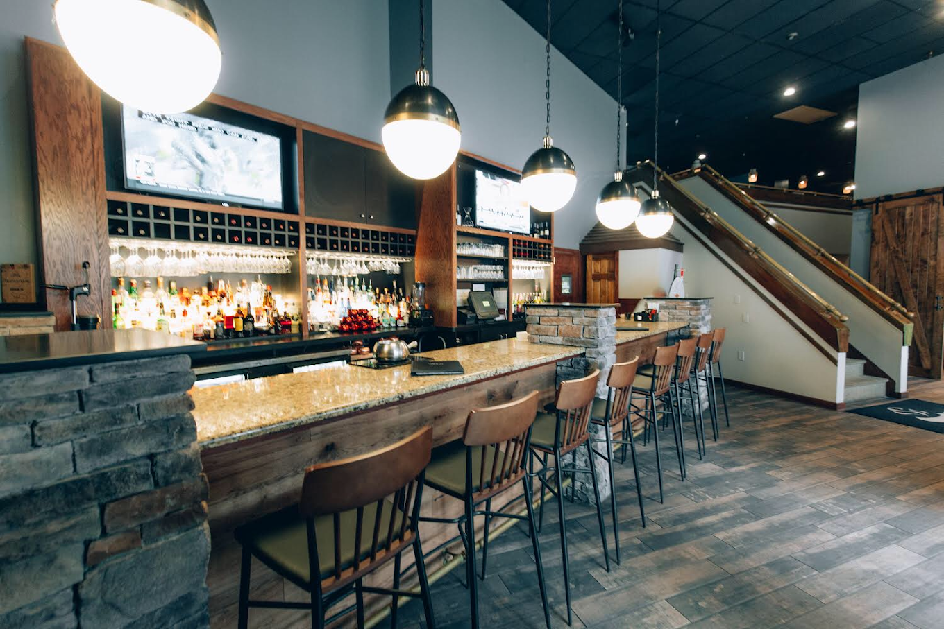 Bar and dining interior at The Melting Pot Charlotte painted by Trailblaze Paints