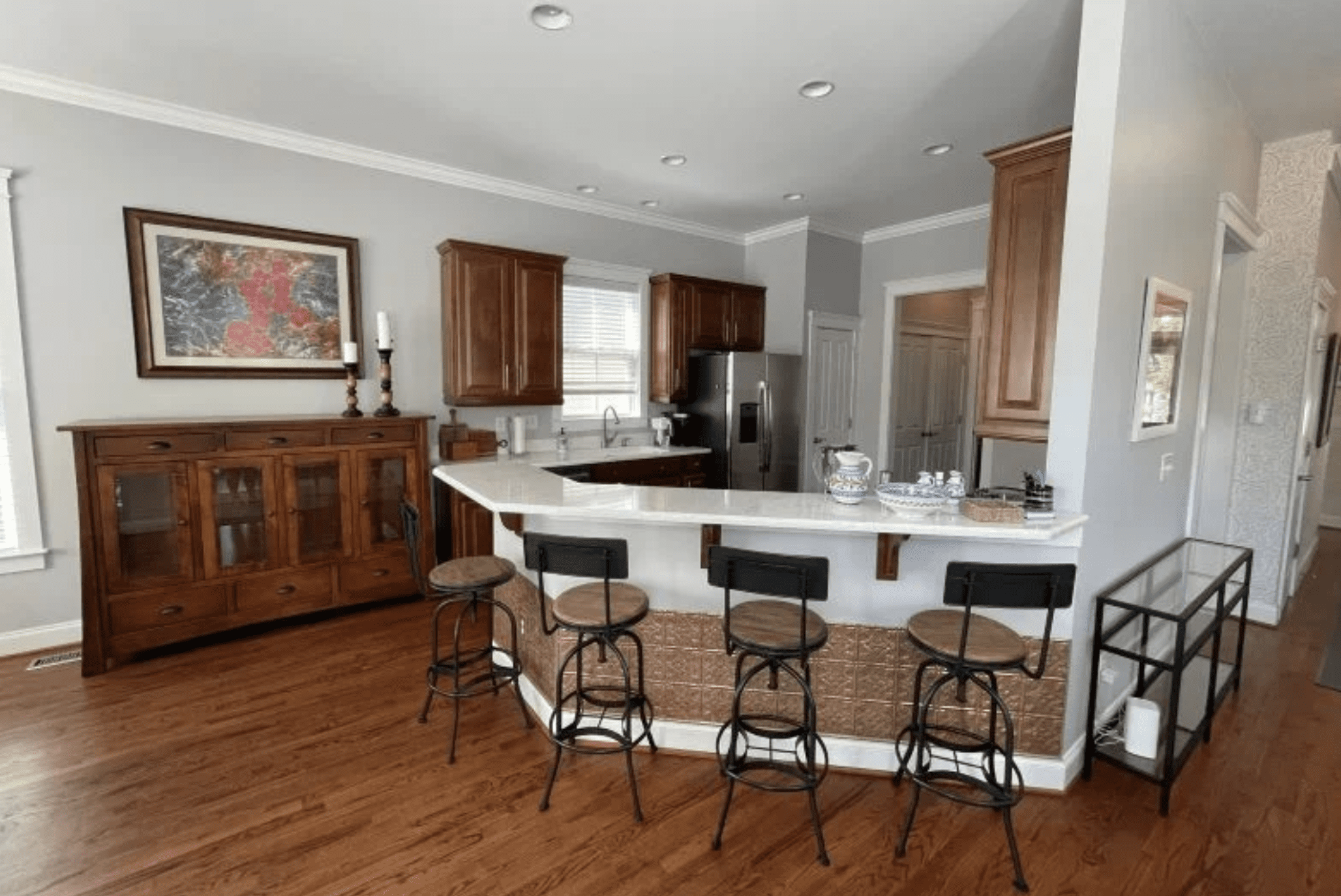 Interior painting in a Mooresville neighborhood featuring updated kitchen and living spaces